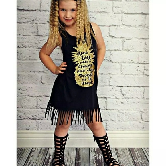 (HP❤)oddler Girl Sleeveless Boho Tassel Dress - Picture 3 of 5